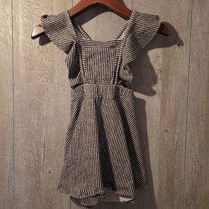 Art Class Dress Romper Black White Striped